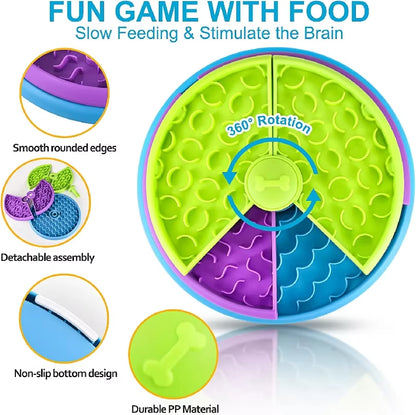 Dog Puzzle Slow Feeder Interactive Enrichment Dog Toys Layers Detachable Slow Eating Dog Bowl Anti-Anxiety Dog Feeder Bowl