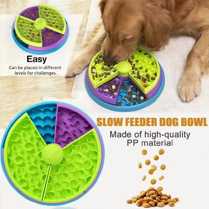 Dog Puzzle Slow Feeder Interactive Enrichment Dog Toys Layers Detachable Slow Eating Dog Bowl Anti-Anxiety Dog Feeder Bowl