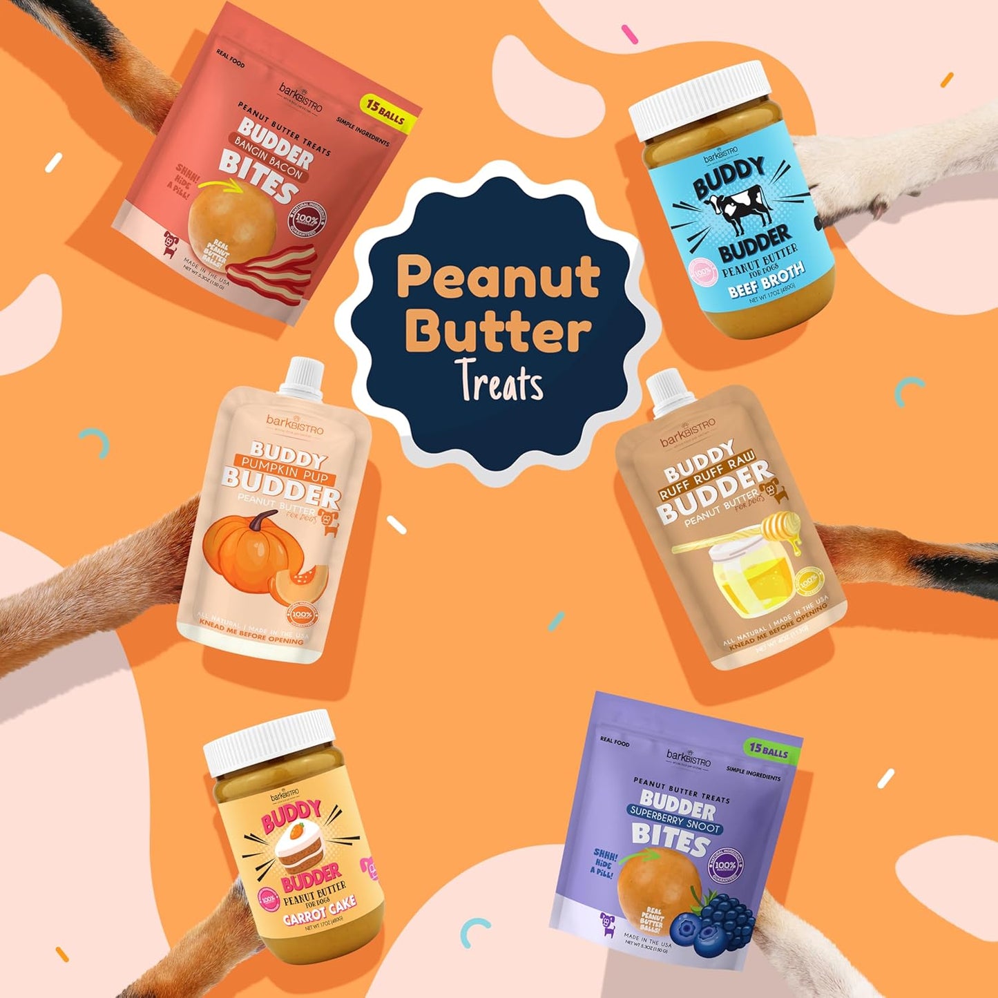 Pumpkin Pup , 100% Natural Dog Peanut Butter, Healthy Peanut Butter Dog Treats, Made in USA, (17Oz Jars)