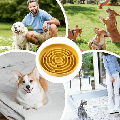 Slow Feeder Dog Bowls Silicone Maze Dog Bowl Slow Feeder Suction Cup Base Anti-Choking Pet Supplies Interactive Toys for Large