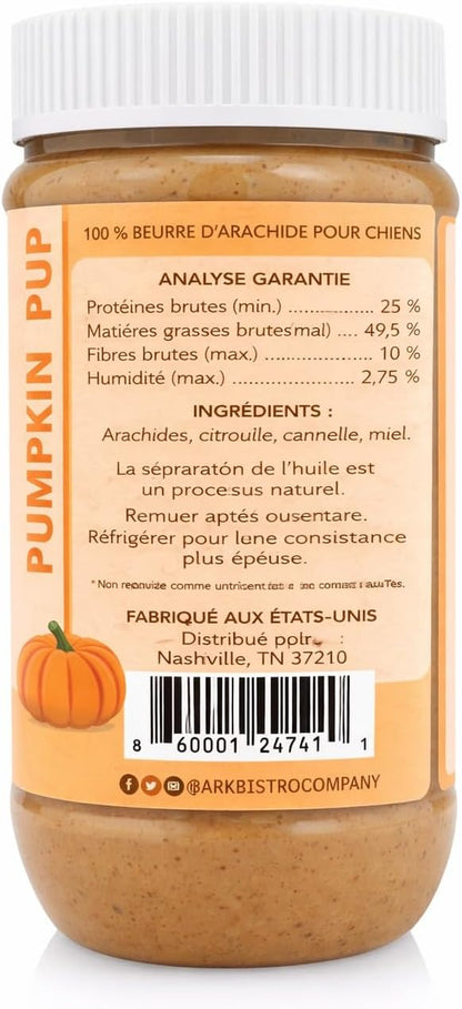Pumpkin Pup , 100% Natural Dog Peanut Butter, Healthy Peanut Butter Dog Treats, Made in USA, (17Oz Jars)